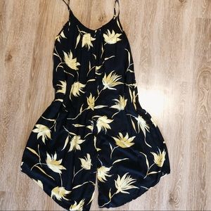 Urban Outfitters Leaf Print Oversize Jumpsuit